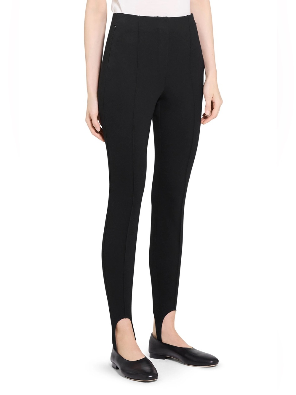 Theory Pull Up Slim Stirrup Pants Size M Black